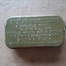 WW2  BOITE METAL PANSEMENT US ARMY SULFAMIDE ORIGINALE