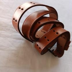 Bretelle de Garand en cuir et m&eacute;tal noir
