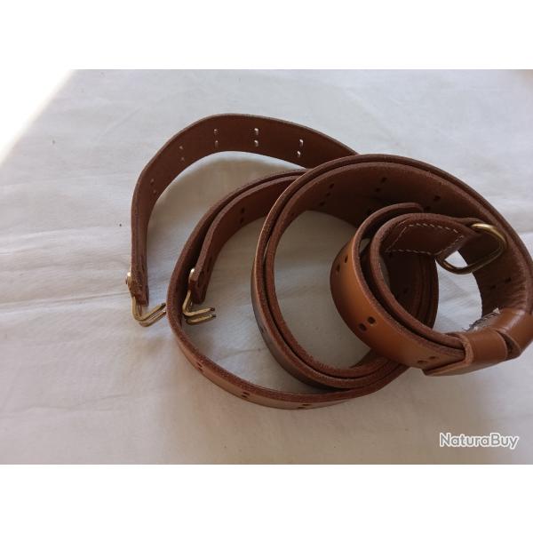 bretelle en cuir et boucles laiton  pour   Garand