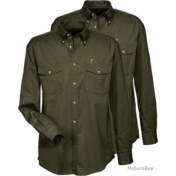 Lot de 2 chemises de chasse (Couleur: Olive, Taille: 3XL)