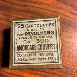 Boite complete 25 cartouches calibre 320 Amorcage couvert Cartoucherie francaise