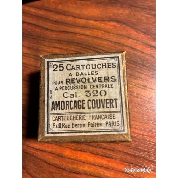 Boite complete 25 cartouches calibre 320 Amorcage couvert Cartoucherie francaise