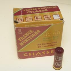 25 carouches France munitions cal 12 plombs de 10
