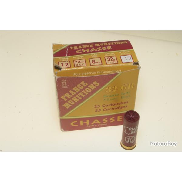 25 carouches France munitions cal 12 plombs de 10