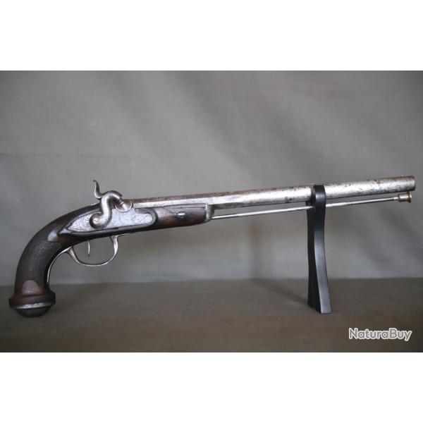Pistolet � percussion � canon long - Milieu, 19�me si�cle