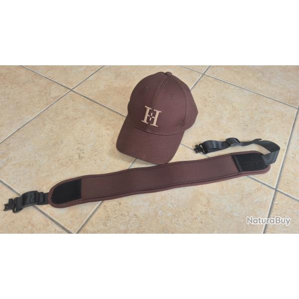bretelle carabine neoprene marron + casquette