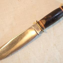 couteau SF type US WWII avec manche &agrave; rondelles en cuir Solingen Germany SDC24ARB010