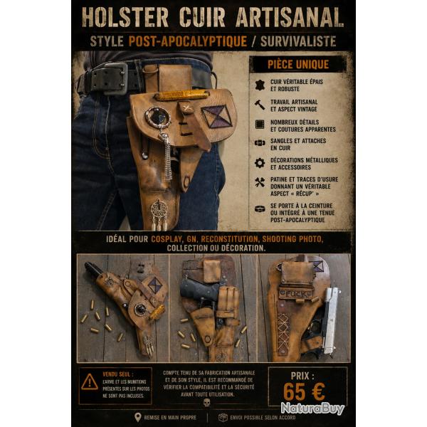 Holster cuir Style Post-apocalyptique