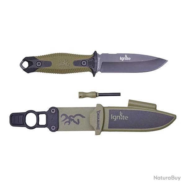 COUTEAU IGNITE FIXE NOIR/VERT browning