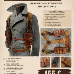 Harnais solide et poches en cuir porte chargeurs
