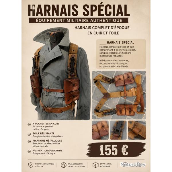 Harnais solide et poches en cuir porte chargeurs