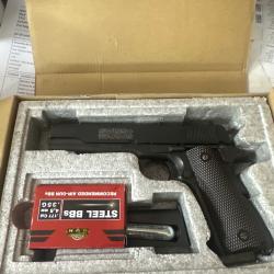 Pistolet 4,5 mm p1911 fille m&eacute;tal culasse mobile