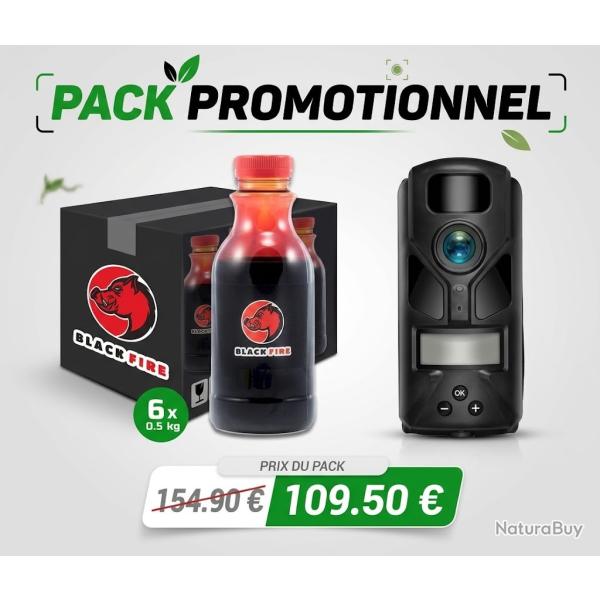 Pack observation cam�ra de chasse PROHUNT 20M pixels + 1 pack de 6 goudron BLACK FIRE