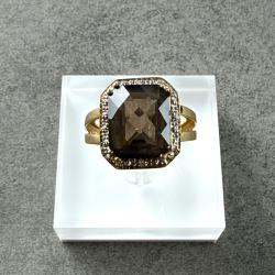 Grande bague bourgeoise en or massif 18 carats - taille 54