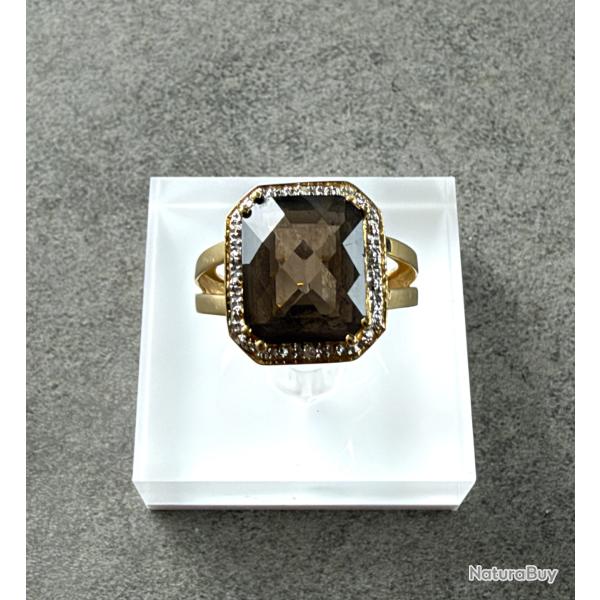 Grande bague bourgeoise en or massif 18 carats - taille 54