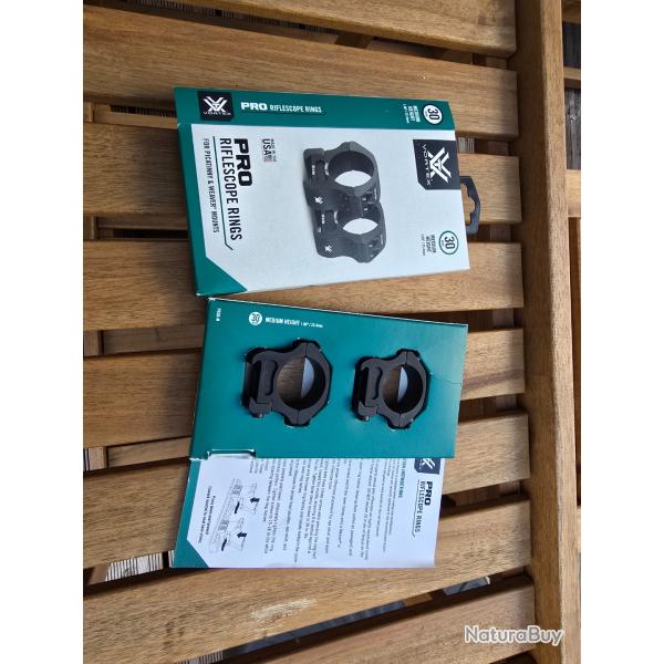 Colliers VORTEX Pro series Rings 30mm (25,4 medium height)