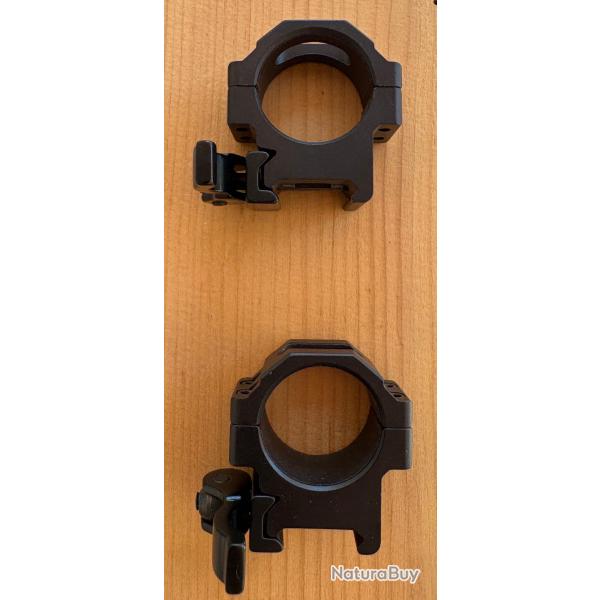 Paire de colliers UTG d�tachables - � 30 mm - Rail 21 mm Weaver/Picatinny