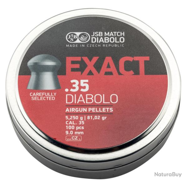 BOITE 100 PLOMBS Cal.35/9mm JSB MATCH EXACT
