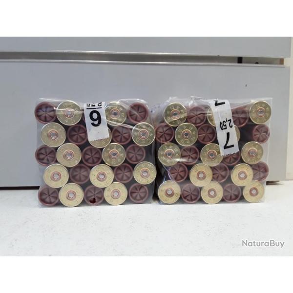 1 lot de 50  CARTOUCHES / PAGERIE "LA CUIVREE" CAL12 32G BOURRE JUPE CH 70 PLOMB  N 6
