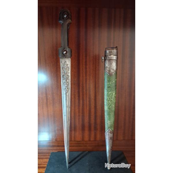 Longue dague de type kindjal ( kinjal ) - Empire Perse ou Ottoman, 19�me si�cle