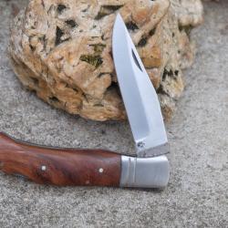 Couteau de Grand P&egrave;re Le Robuste Lame Acier Inox Manche Bois Fabric Artisanale Lockback