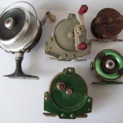 p&ecirc;che lot 5 moulinets ancien collection