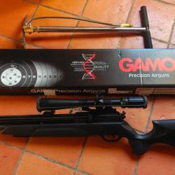 Gamo arrow 4.5mm 19j + kit + pompe + lunette 8x32 BAS comme neuve