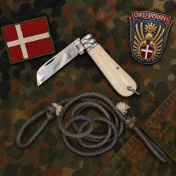 COUTEAU DE DOTATION CIVILFORSVARET - D&Eacute;FENSE CIVILE DANOISE - GUERRE FROIDE - AVEC CORDON