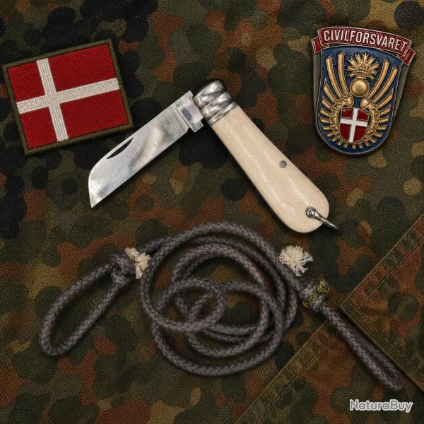 COUTEAU DE DOTATION CIVILFORSVARET - D�FENSE CIVILE DANOISE - GUERRE FROIDE - AVEC CORDON