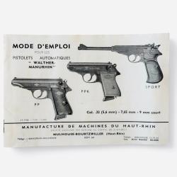 Notice WALTHER MANURHIN - PP / PPK / SPORT