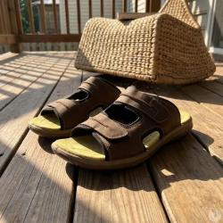 Sandales Dixit confort &agrave; scratch cuir lycra marron 40 &agrave; 46 46