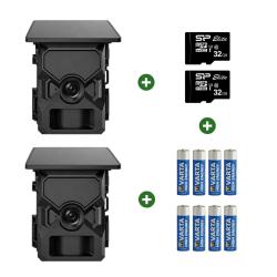 Cam&eacute;ra Solaire 4K avec &Eacute;cran IPS 2 Pouces + 8 piles + 2 cartes SD 32Go