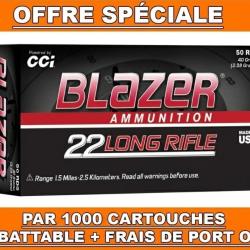 IMBATTABLE ! 1000 CARTOUCHES CCI BLAZER CAL.22LR 40GR