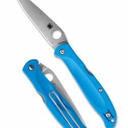 Couteau Spyderco Charisma Lame Acier CTS-BD1N Manche FRN Bleu Back Lock USA SC259PBL