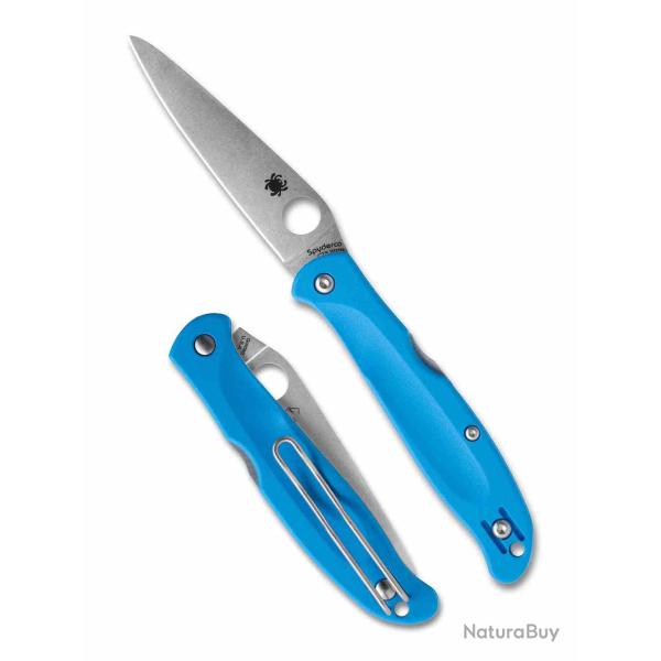 Couteau Spyderco Charisma Lame Acier CTS-BD1N Manche FRN Bleu Back Lock USA SC259PBL