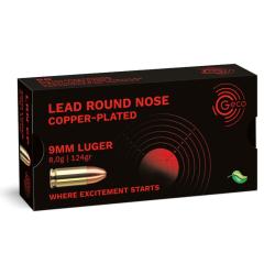 Munitions GECO cal.9mm PARA LRN CP (lead round nose copper plated) BTE50 1 boite ( 50 munitions )