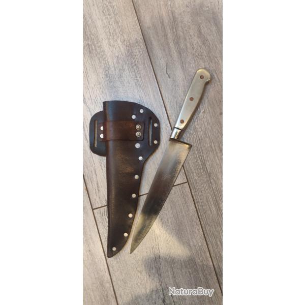 Couteau de chef avec fourreau en cuir