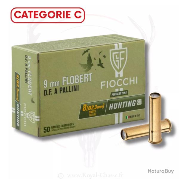 Cartouches 9 mm Flobert � grenaille de plomb Fiocchi 7.5