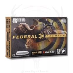 20 balles TROPHY BONDED BEAR CLAW Cal.416 RIGBY 400Grs FEDERAL
