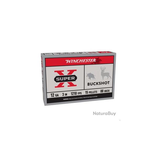 Cartouches 12/76 chevrotine Super X Buckshot 15gr x 5
