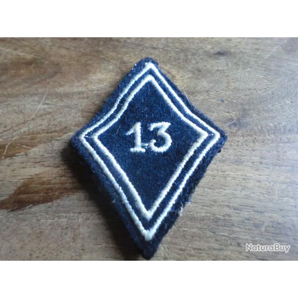 insigne  losange de bras 13� r�giment de dragons