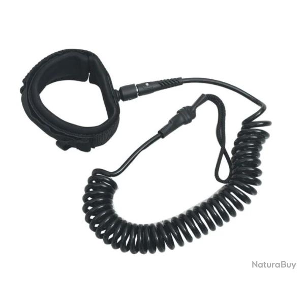 Laisse enroul�e SUP TPU noir 25,4 cm n�opr�ne anti enchev�trement