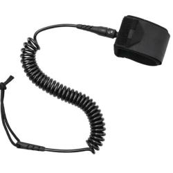 Leash SUP polypropyl&egrave;ne noir 318 cm spiral&eacute; auto r&eacute;tractable