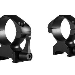 Hawke Precision Steel Ring Mounts - Colliers 30 mm - Weaver - Bas - D&eacute;montage rapide - Neuf
