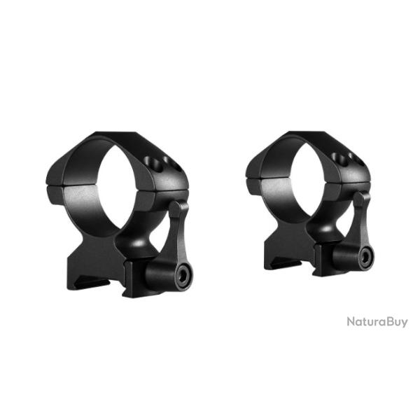 Hawke Precision Steel Ring Mounts - Colliers 30 mm - Weaver - Bas - D�montage rapide - Neuf