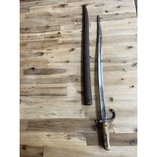 Sabre b�illonnette chassepot manufacture st �tienne juillet 1869