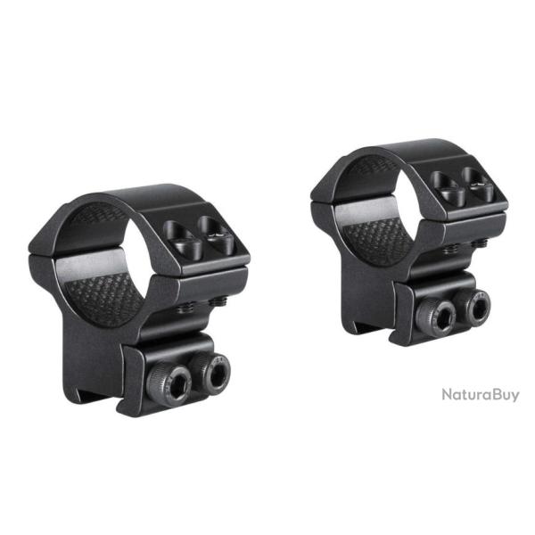 Hawke Match Ring Mounts - Colliers 25,4 mm - Rail 9-11 mm - Hauts - Neuf