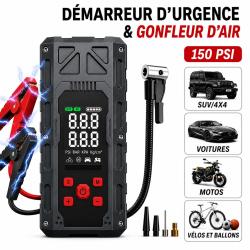 D&eacute;marreur et gonfleur 9 en 1 - 150 PSI - 8000A - Garantie 2 ans