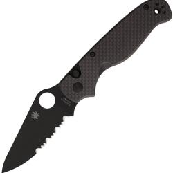 Couteau Pliant Spyderco ButtonUp Manche Fibre de Carbone Lame Acier 8Cr13MoV Button Lock SC275CFPSBK