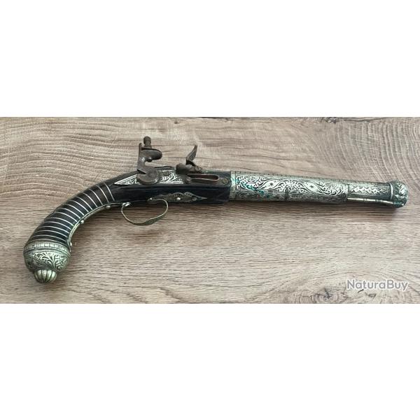 Pistolet d ar�on � silex style ottoman kubur